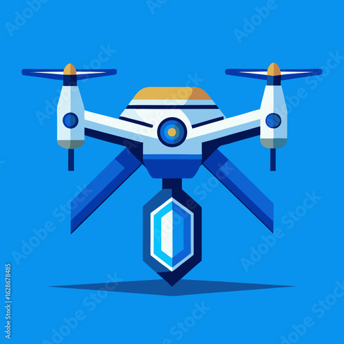 Modern drone with cargo delivery package