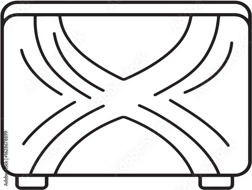 Minimal upholstered panel drawing in clean vector style