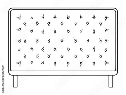 Contemporary vector icon of upholstered wall panel