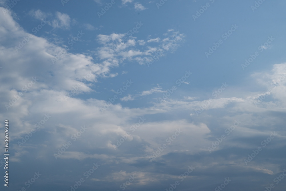 Obraz premium Sky cloud blue nature background paronama web cloudy summer winter season day, light beauty horizon spring brigth gradient calm abstract backdrop air nature view wallpaper landscape 