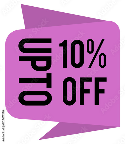store sale banner, get up to 10 percent discount, commercial offer icon