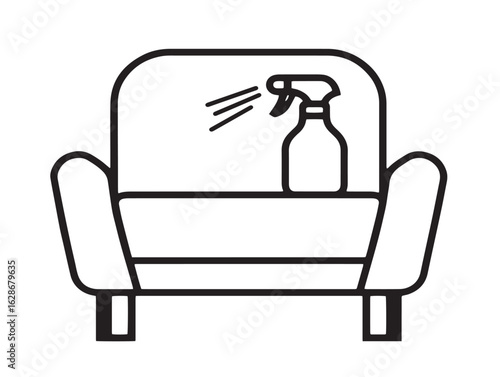 Minimal upholstery care icon in 2D vector style