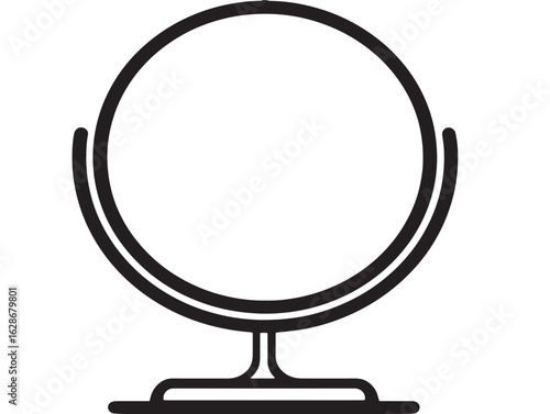 Beautiful personal vanity mirror in outline vector style