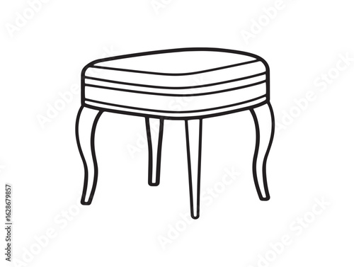Sleek modern stool design for vanity table icon