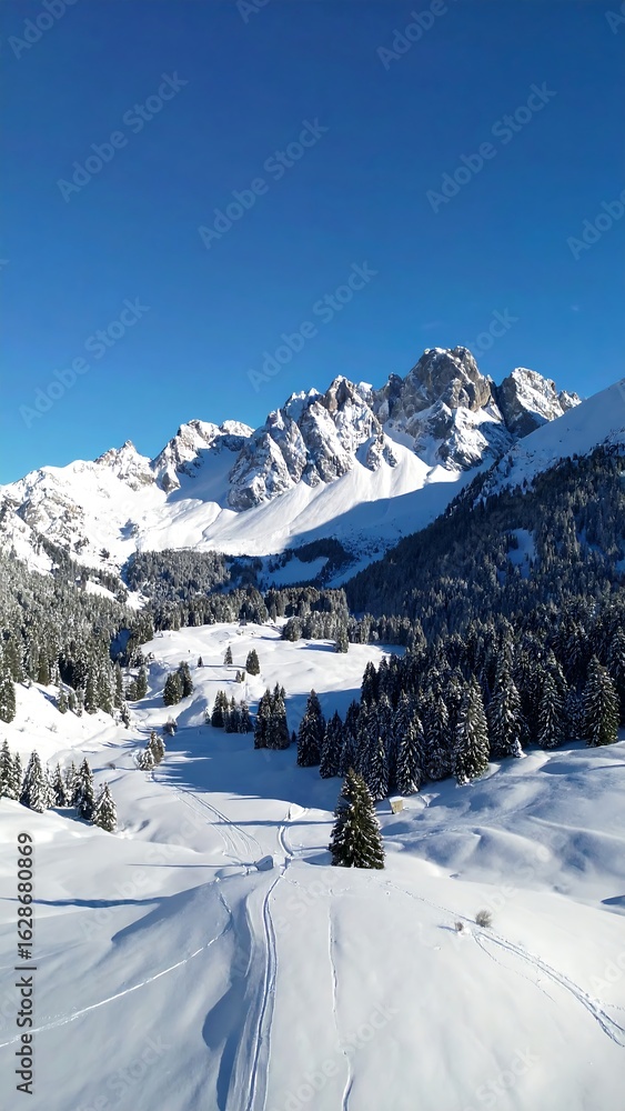 Fototapeta premium Snowy mountain range