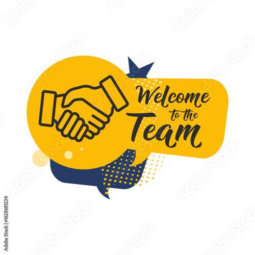 Welcome to the team, sticker - vector icon