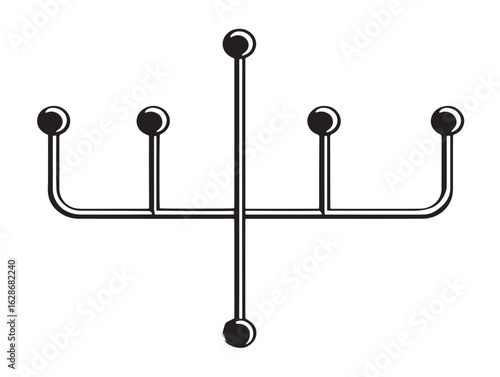 Stylish wall-mounted coat rack icon in minimal vector