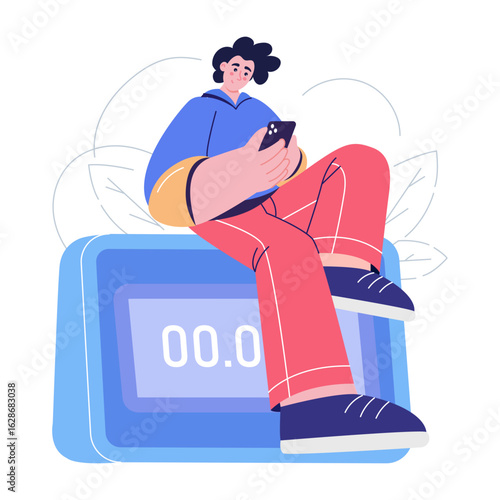 A flat style illustration showing loafing