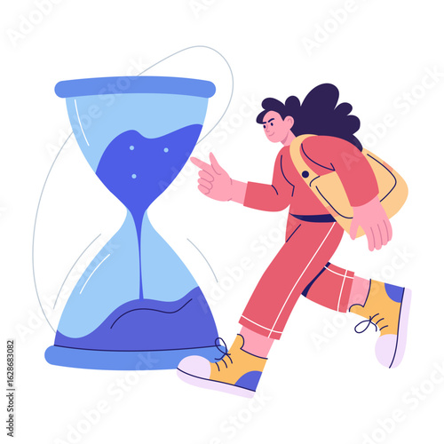 A flat style illustration representing short time urgency