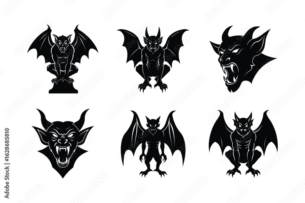 Fototapeta premium Gargoyle Vector Illustration on White Background