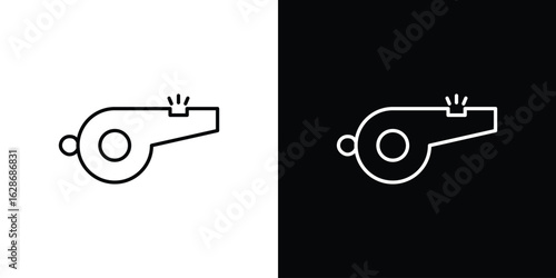 Whistle icon. Thin line customizable illustration.