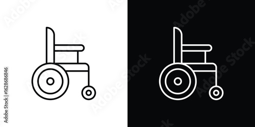 Wheelchair icon. Thin line customizable illustration.