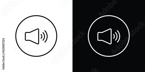 Volume icon. Thin line customizable illustration.