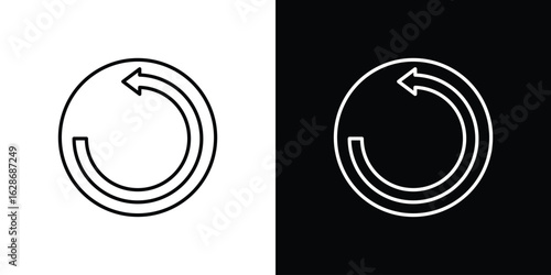 Undo icon. Thin line customizable illustration.