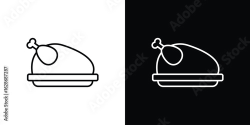 Turkey icon. Thin line customizable illustration.