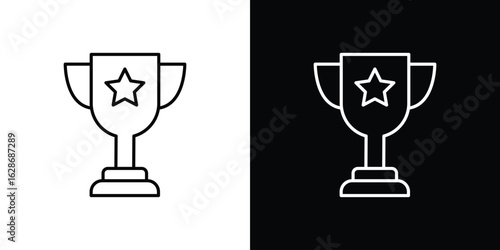 Trophy icon. Thin line customizable illustration.