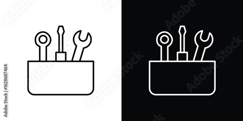 Toolbox icon. Thin line customizable illustration.