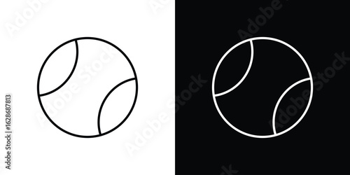 Tennis icon. Thin line customizable illustration.