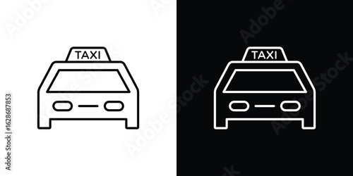 Taxi icon. Thin line customizable illustration.