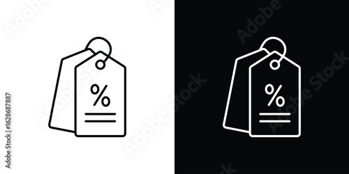 Tags icon. Thin line customizable illustration.