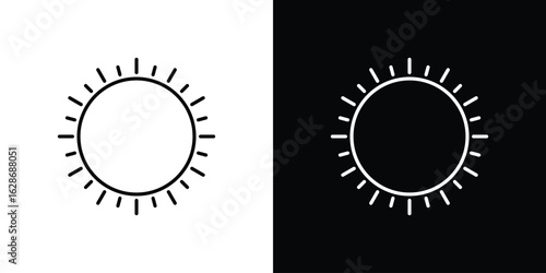 Sun icon. Thin line customizable illustration.