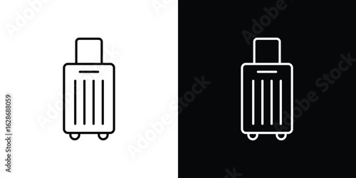 Suitcase icon. Thin line customizable illustration.