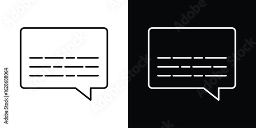 Subtitles icon. Thin line customizable illustration.