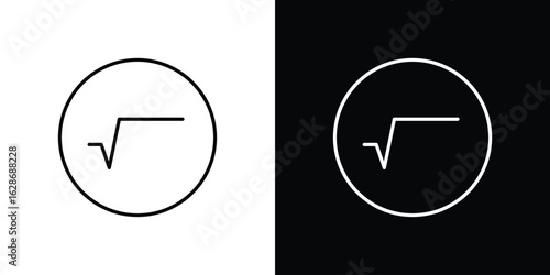 Square root icon. Thin line customizable illustration.