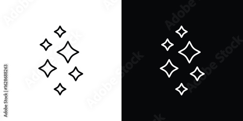 Sparkles icon. Thin line customizable illustration.