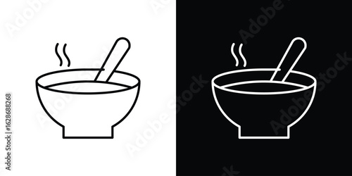 Soup icon. Thin line customizable illustration.