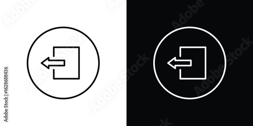 Sign out icon. Thin line customizable illustration.