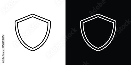 Shield icon. Thin line customizable illustration.