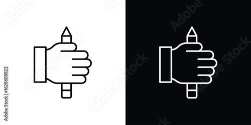 Self expression icon. Thin line customizable illustration.