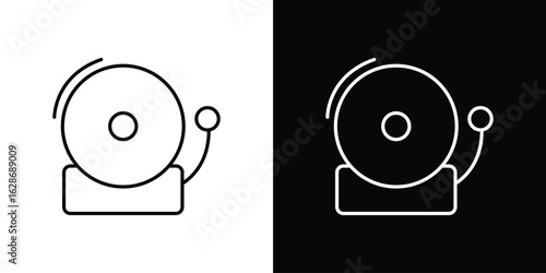 School bell icon. Thin line customizable illustration.