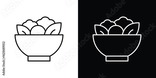 Salad icon. Thin line customizable illustration.