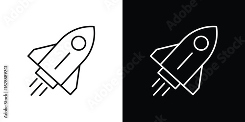 Rocket launch icon. Thin line customizable illustration.