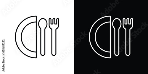 Restaurant icon. Thin line customizable illustration.
