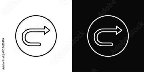 Redo icon. Thin line customizable illustration.