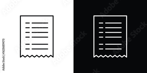 Receipt icon. Thin line customizable illustration.