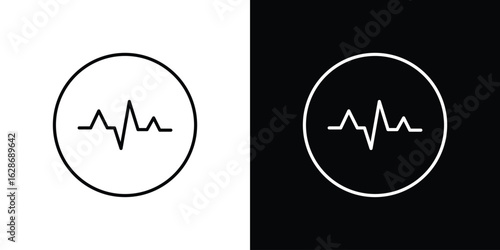 Pulse icon. Thin line customizable illustration.