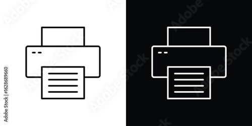 Print icon. Thin line customizable illustration.