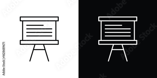 Presentation icon. Thin line customizable illustration.