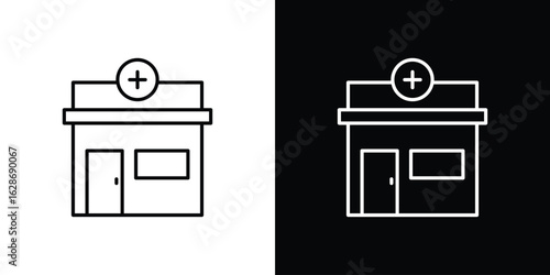 Pharmacy icon. Thin line customizable illustration.
