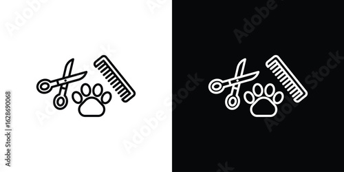 Pet grooming icon. Thin line customizable illustration.
