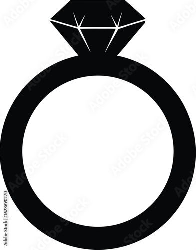 black silhouette a engagement ring icon  symbolic .eps