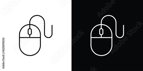 Mouse icon. Thin line customizable illustration.