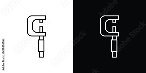 Micrometer icon. Thin line customizable illustration.