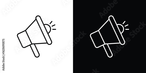 Megaphone icon. Thin line customizable illustration.