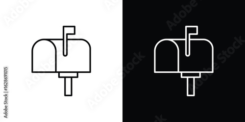 Mailbox icon. Thin line customizable illustration.