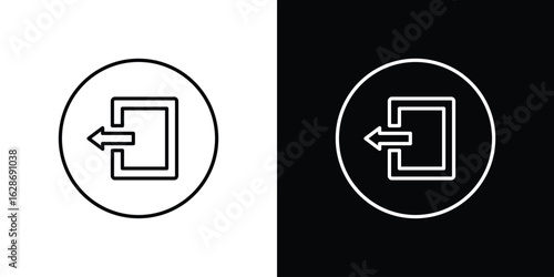 Log out icon. Thin line customizable illustration.